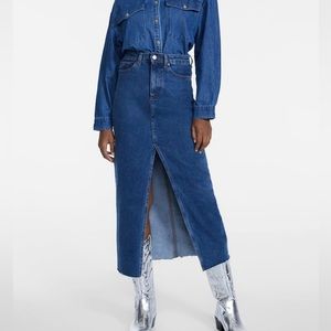 Stradivarius Long Denim Skirt